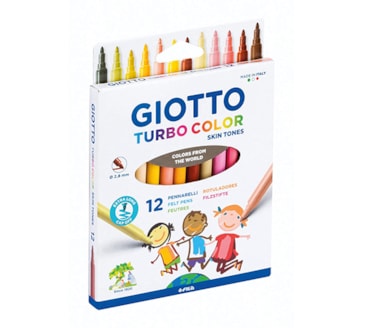 12 Marcadores de feltro TURBO COLOR SKIN TONES GIOTTO cód.F526900