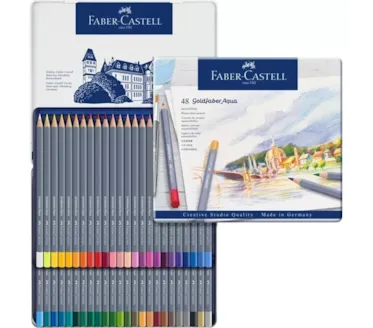 Caixa metal 48 Lápis de cor GoldfaberAqua FABER-CASTELL art. 11 46 48