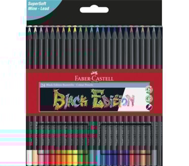 24 Lápis de cor BLACK EDITION FABER-CASTELL art.11 64 24