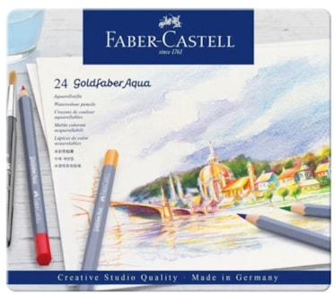 Caixa metal 24 Lápis de cor GoldfaberAqua FABER-CASTELL art. 11 46 24