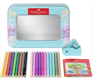 Caixa metal c/ 20 lápis cor sparkle+apara lápis FABER-CASTELL art. 20 16 41