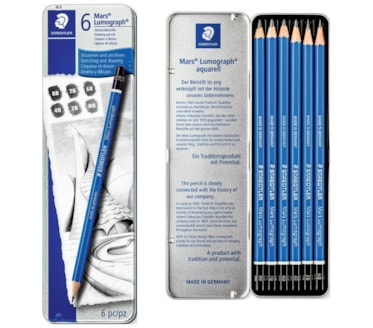 Caixa 6 Lápis Grafite Mars Lumograph Staedtler art. 100 G6