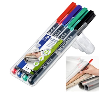 4 Marcadores Lumocolor permanent  STAEDTLER art. 317 WP4