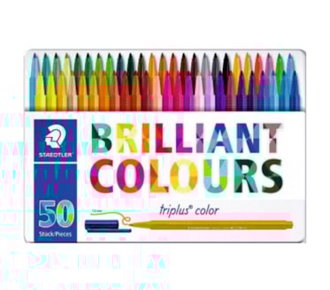 Cx metálica 50 marcadores triplus color STAEDTLER