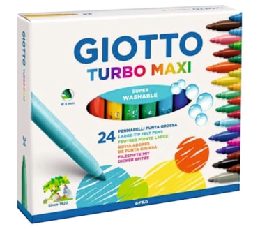 Caixa 24 Marcadores TURBO MAXI GIOTTO art. 455000