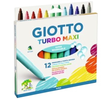 Conjunto 12 marcadores TURBO MAXI GIOTTO art. F076200