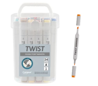 Pack 24 Marcadores TWIST P/Dupla CAMPUS cód. 081691