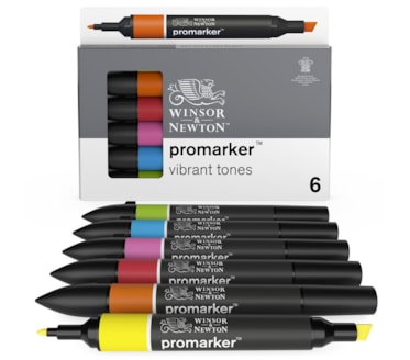 Set 6 Marcadores W&N Promarker Tons Vibrantes