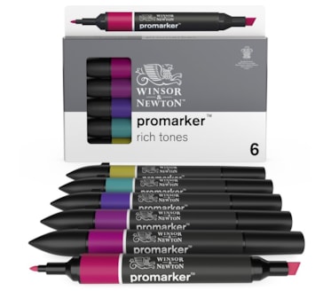 Set 6 Marcadores W&N Promarker Tons Ricos
