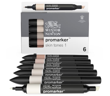 Set 6 Marcadores W&N Promarker Tons Pele 1