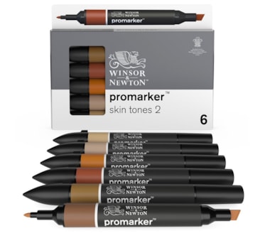 Set 6 Marcadores W&N Promarker Tons Pele 2