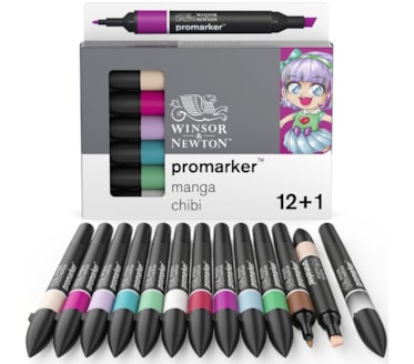 Set 12+1 Marcadores W&N Promarker Manga Chibi