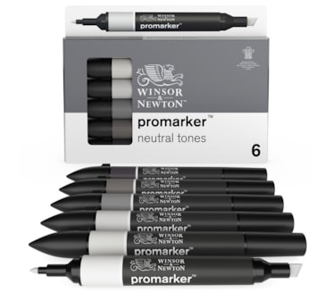 Set 6 Marcadores W&N Promarker Tons Neutros