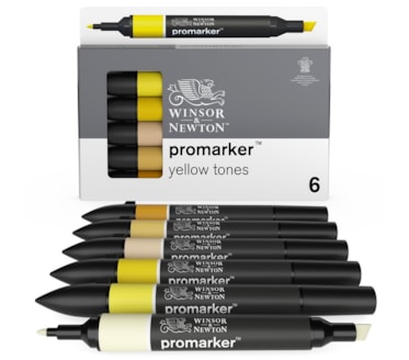 Set 6 Marcadores W&N Promarker Tons Amarelos