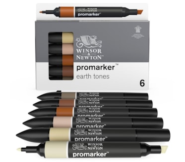 Set 6 Marcadores W&N Promarker Tons Terra
