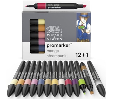 Set 12+1 Marcadores W&N Promarker Manga Steampunk