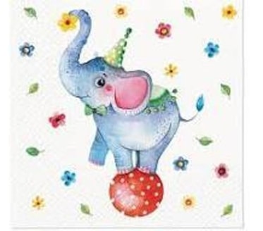 Guardanapos Circus Elephant Pack 20uni Ref.SDL 135600