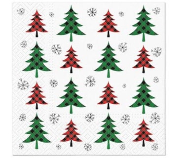 Guardanapos Christmas Tree Check Red and Green Pack 20uni Ref.SDL 234336