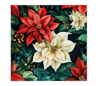 Guardanapos Poinsettia on Black Pack 20uni Ref.SDL 238600